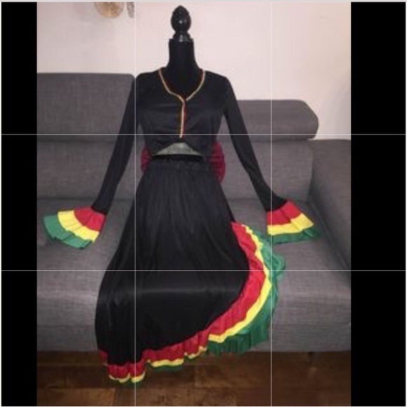 Latin Skirt & Top Dance Wear Salsa Tango flamenco - Picture 5 of 8